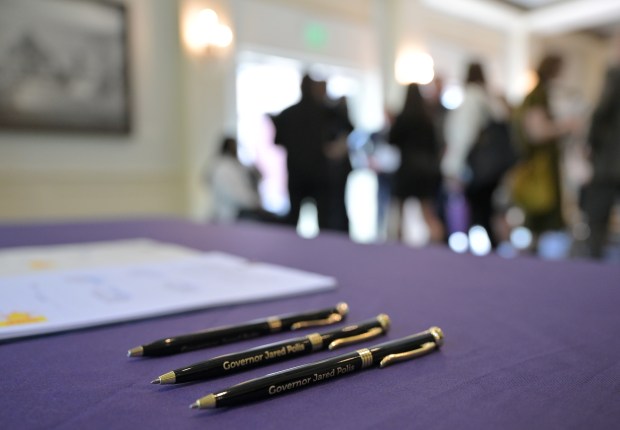 Gov. Jared Polis was set to sign three bills into law on his 50th birthday at the Governor's Residence at Boettcher Mansion in Denver on May 12, 2025. (Photo by RJ Sangosti/The Denver Post)